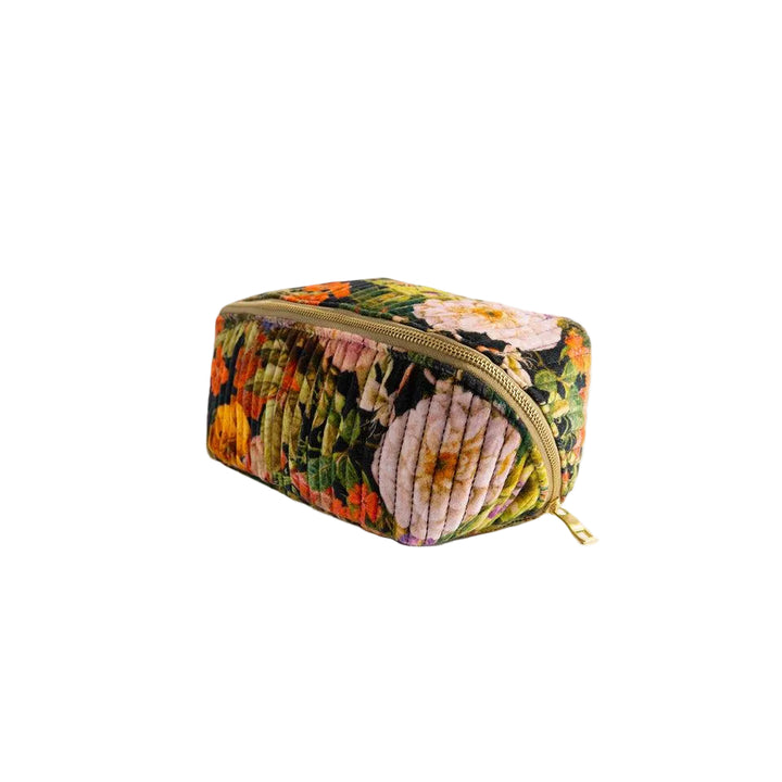 Midnight Posey Quilted Make Up Bag
