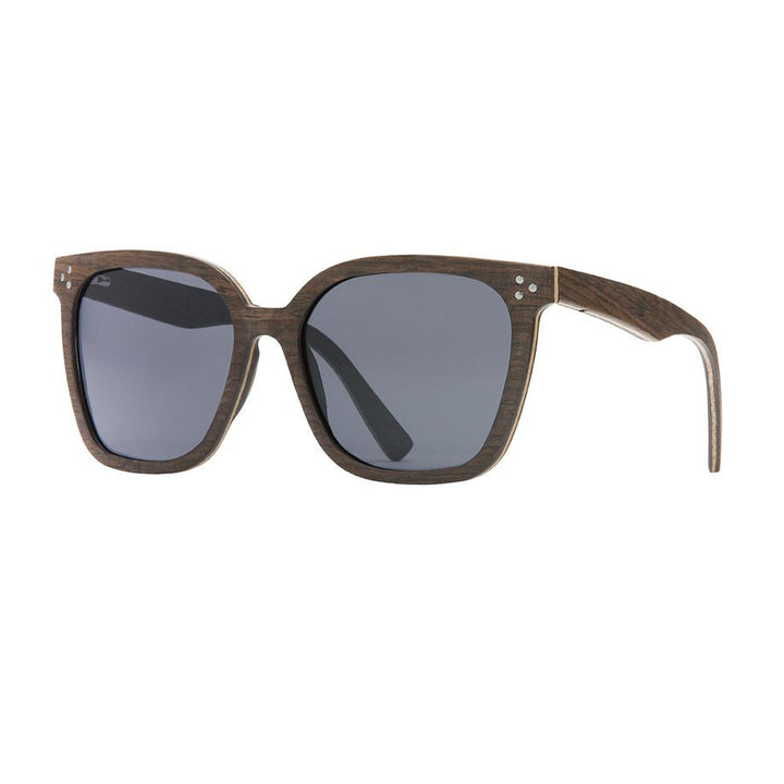 Origins Square Cat Eye Polarized Sunglasses - Walnut Wood