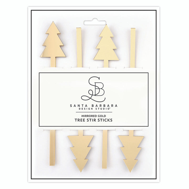 Mirrored Gold Tree Stir Sticks
