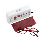 Soft Round Reading Glasses With Case - Red