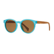 Reagan Polarized Sunglasses - Aqua / Zebra Wood