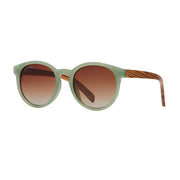 Reagan Polarized Sunglasses - Sage Green / Zebra Wood