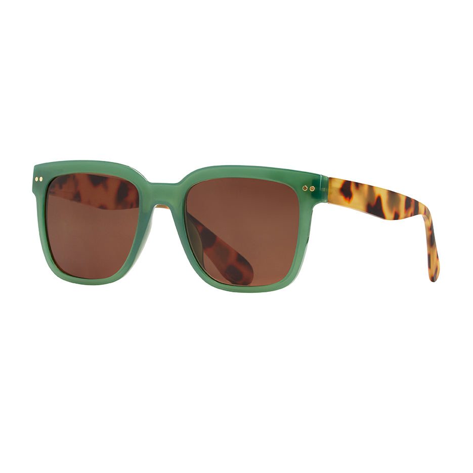 Reece Tinted Reading Sunglasses - Green & Honey Tortoise