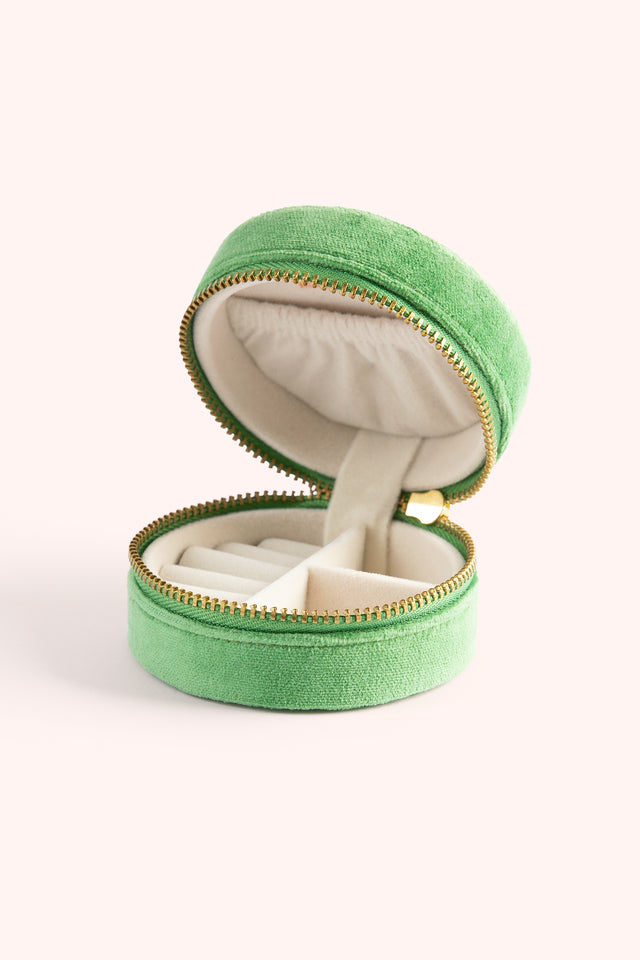Round Velvet Jewelry Box - Fox