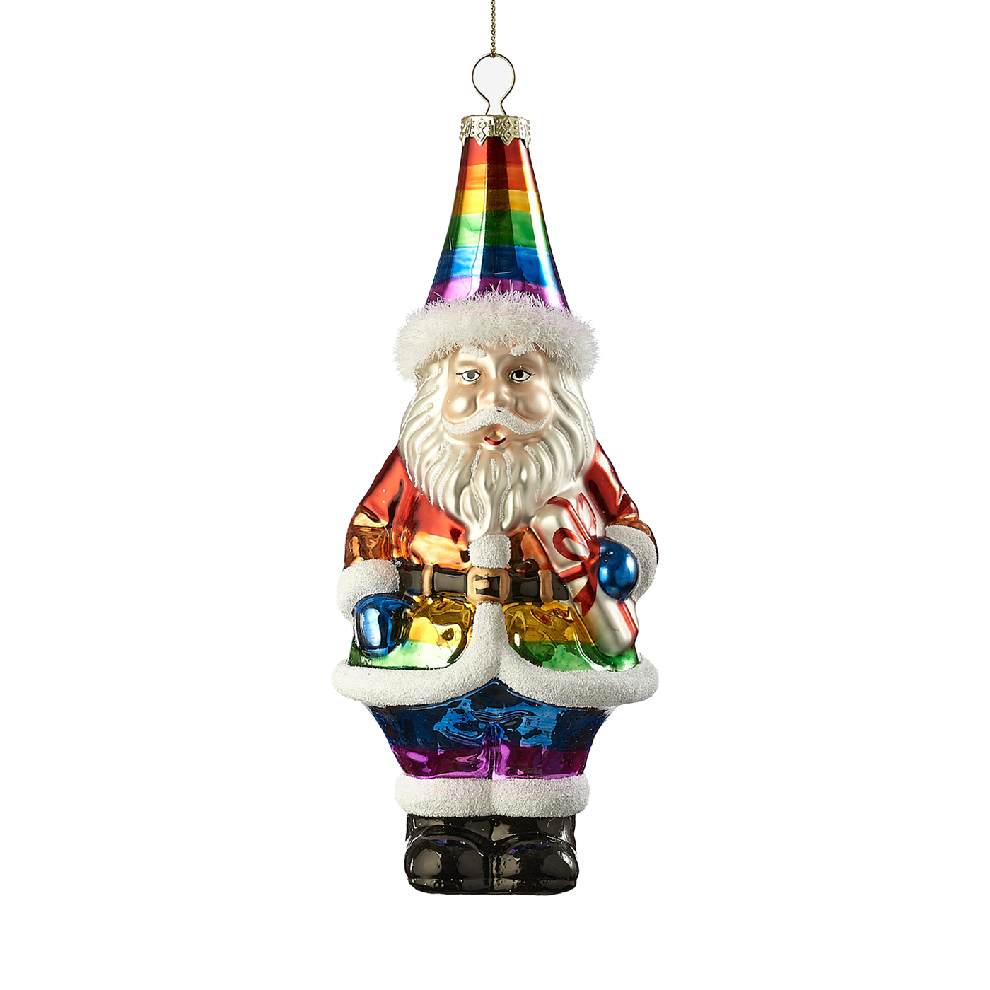 Rainbow Santa Ornament