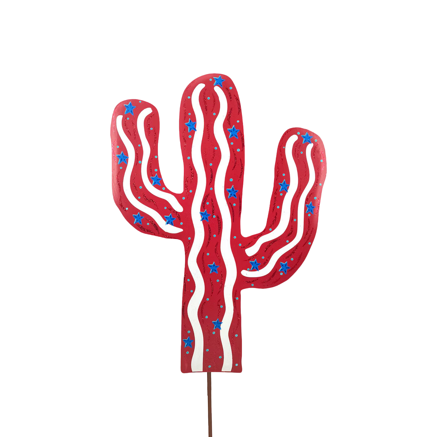 Red Tall Cactus Metal Easel