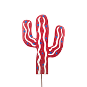 Red Tall Cactus Metal Easel