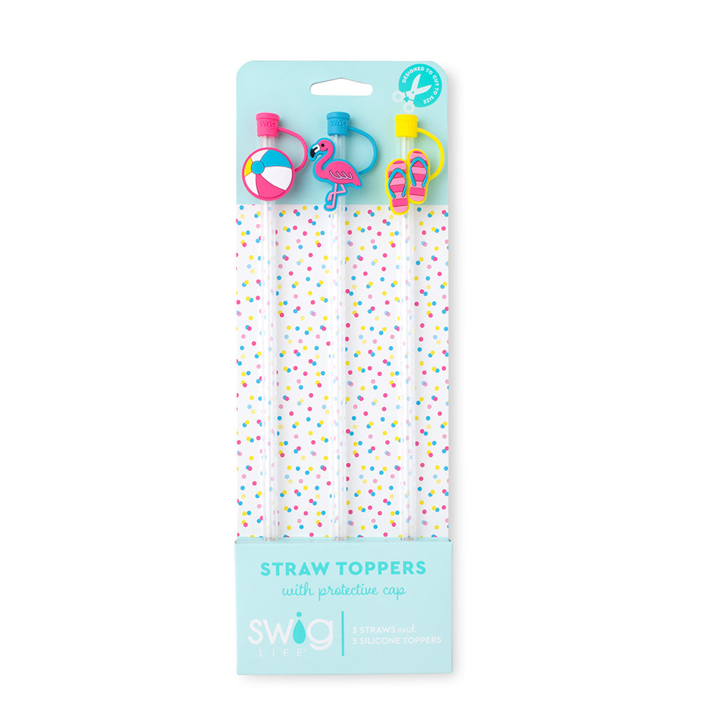 Flamingos Straw Topper Set