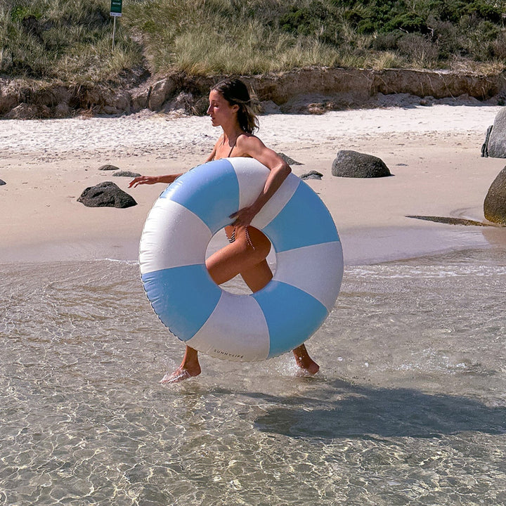 Blue Stripe Round Pool Float