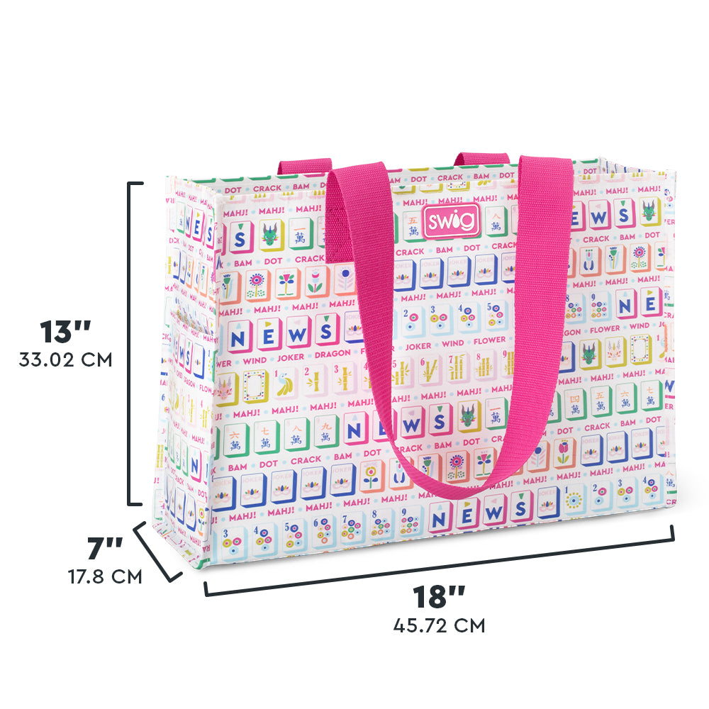 Mahjong Large Reusable Tote Bag