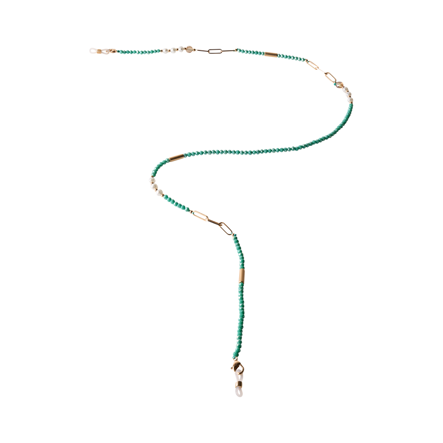 Turquoise & Pearl Beaded Sunglasses Chain