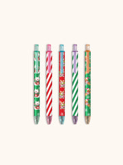 Cheery Christmas Dogs Soft-Touch Gel Pen Set