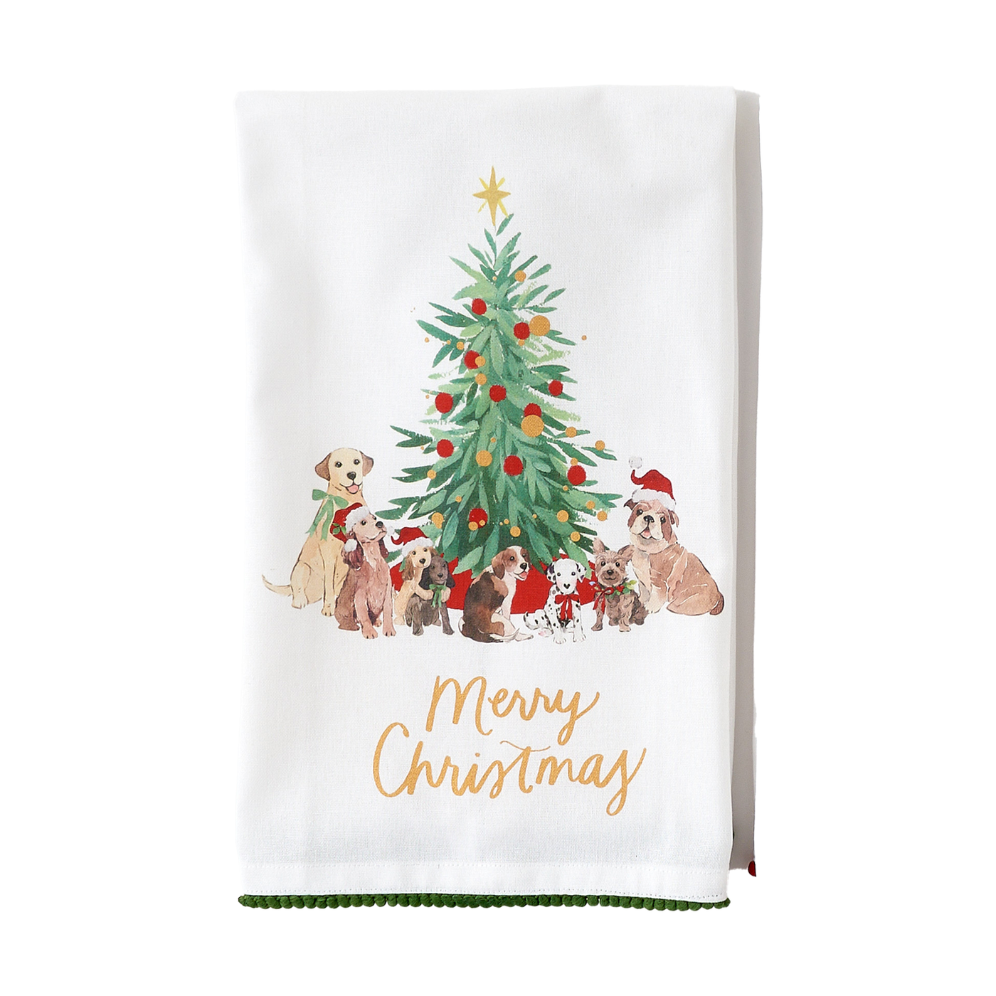 Santa Paws Kitchen Towel - Christmas Tree