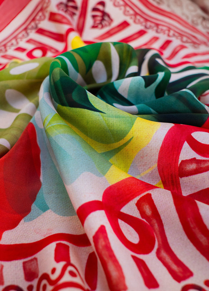 Exotic Leaves Silk Scarf
