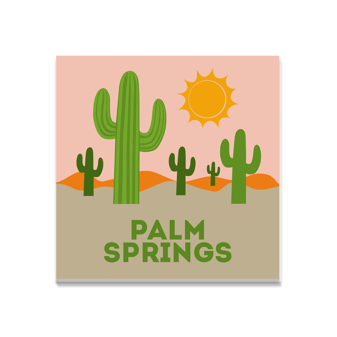 Desert Landscape Palm Springs Square Coaster - Just Fabulous Palm Springs