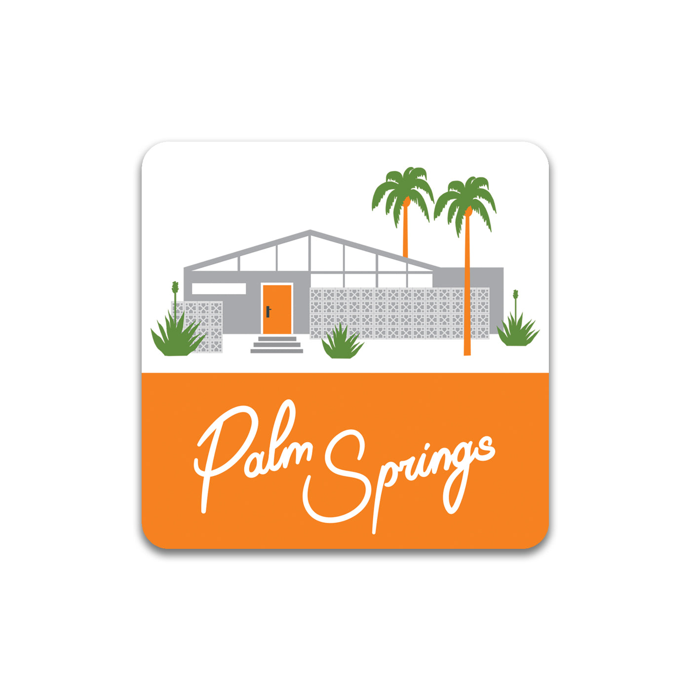 Orange Door Modern House Palm Springs Sticker