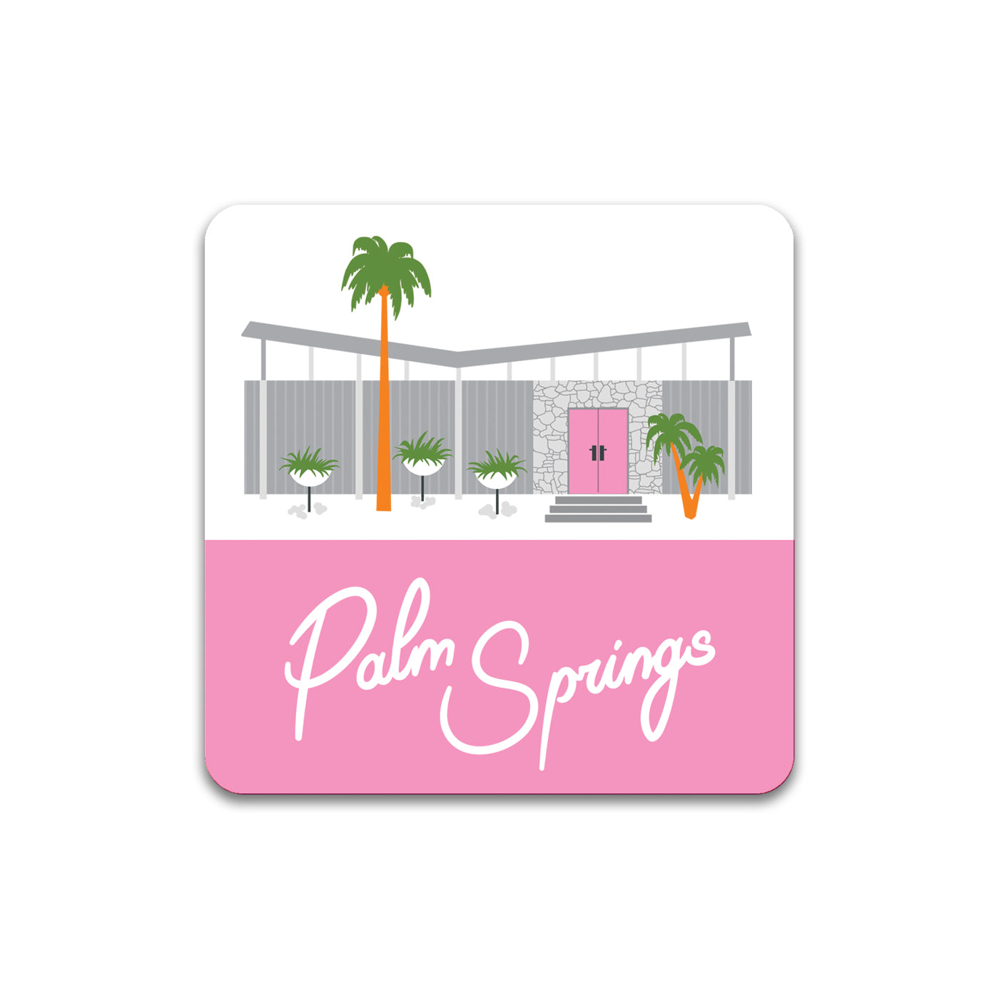 Pink Door Modern House Palm Springs Sticker