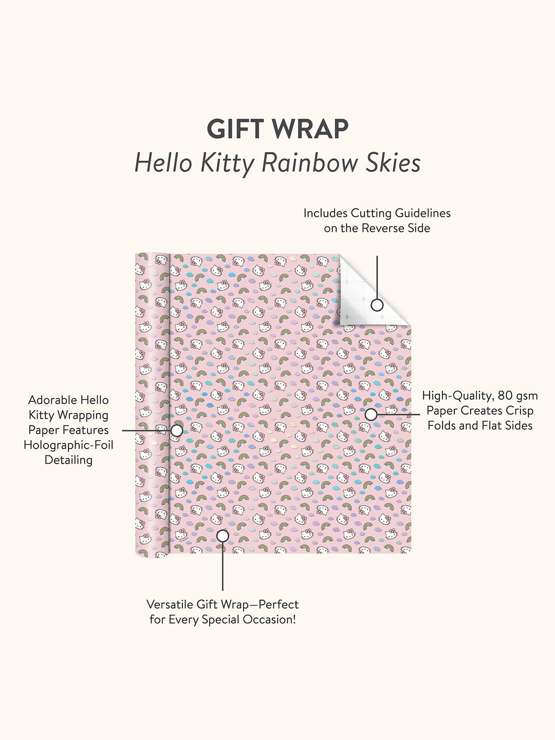 Hello Kitty Rainbow Skies Gift Wrap