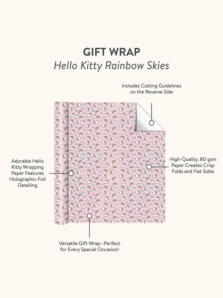 Hello Kitty Rainbow Skies Gift Wrap