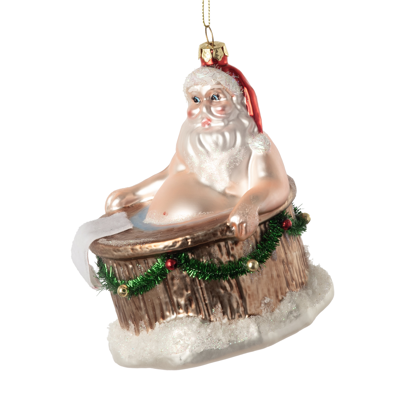 Santa Hot Tub Ornament