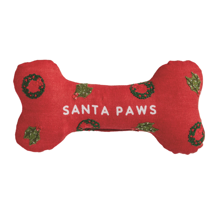 Embroidered Dog Bone - Santa Paws