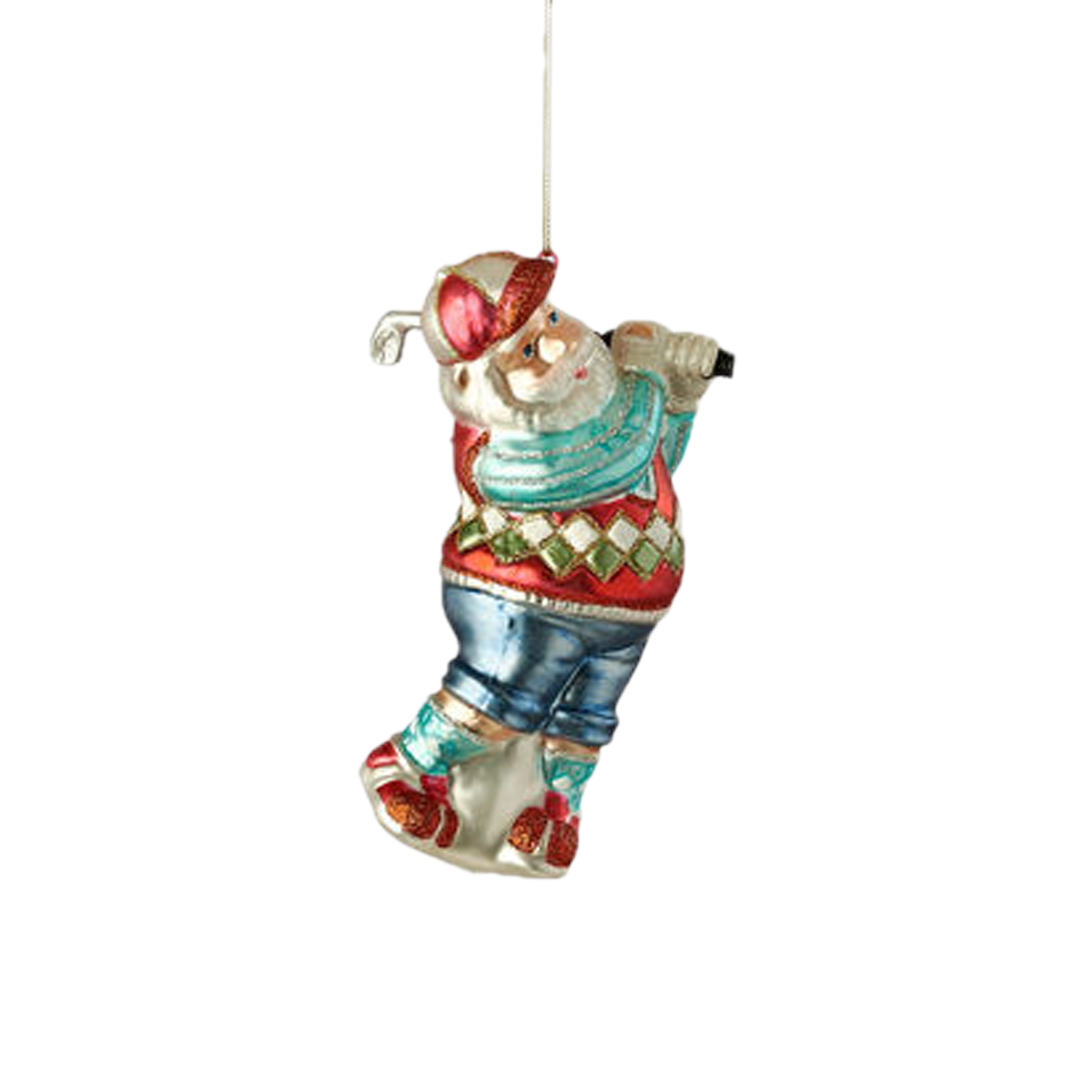 Santa Golfing Ornament