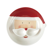 Santa Head Shaped Bowl & Mustache Ceramic Dish - Set of 2
