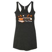 Zig Zag Unisex T-back Tank Top - Vintage Black/Orange - Just Fabulous Palm Springs