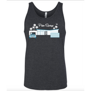 Twin Palms Unisex Tank Top - Charcoal/Teal - Just Fabulous Palm Springs