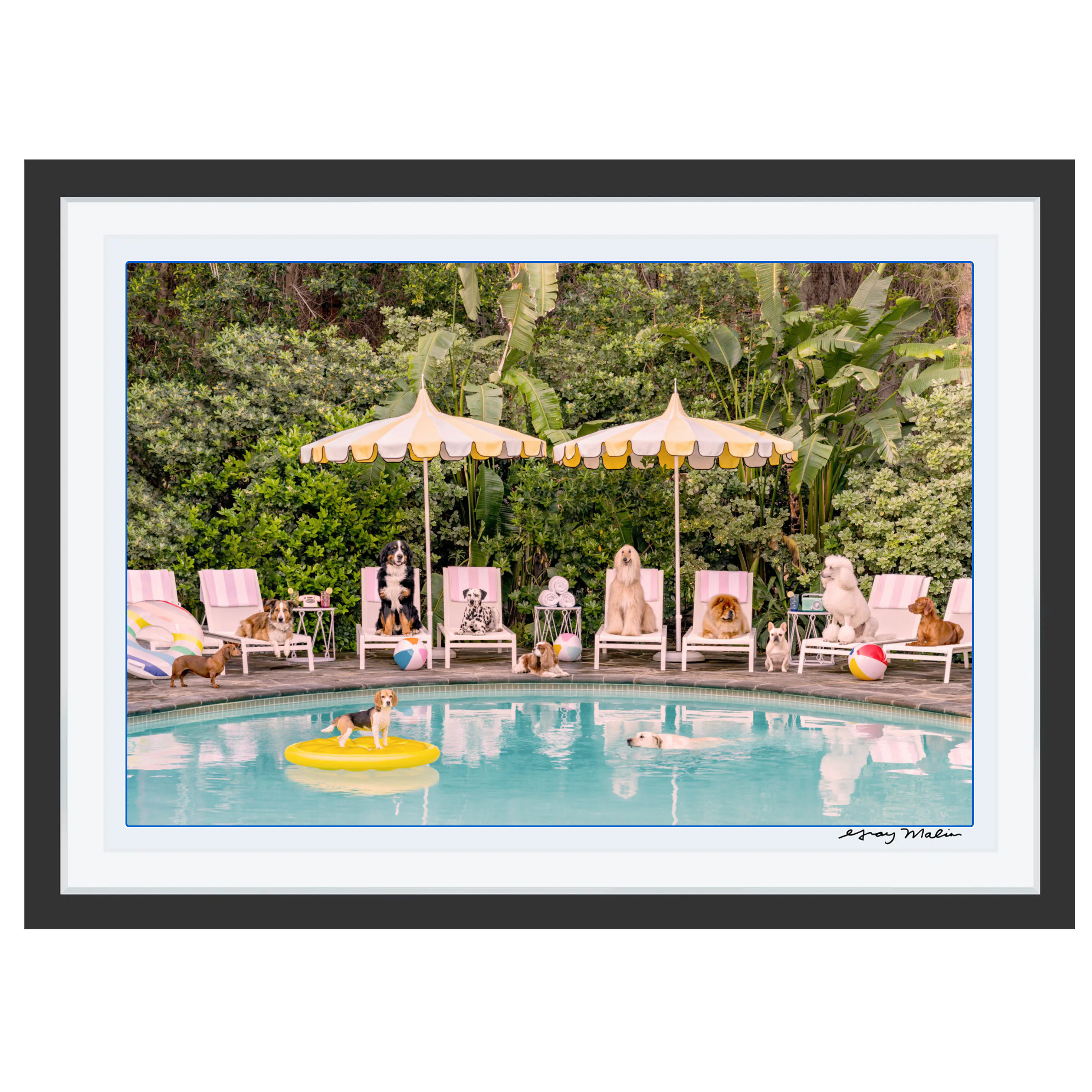 LIMITED EDITION of 75 Pool Day at the Parker I Signed Print Large - 24" x 36" (Framed)