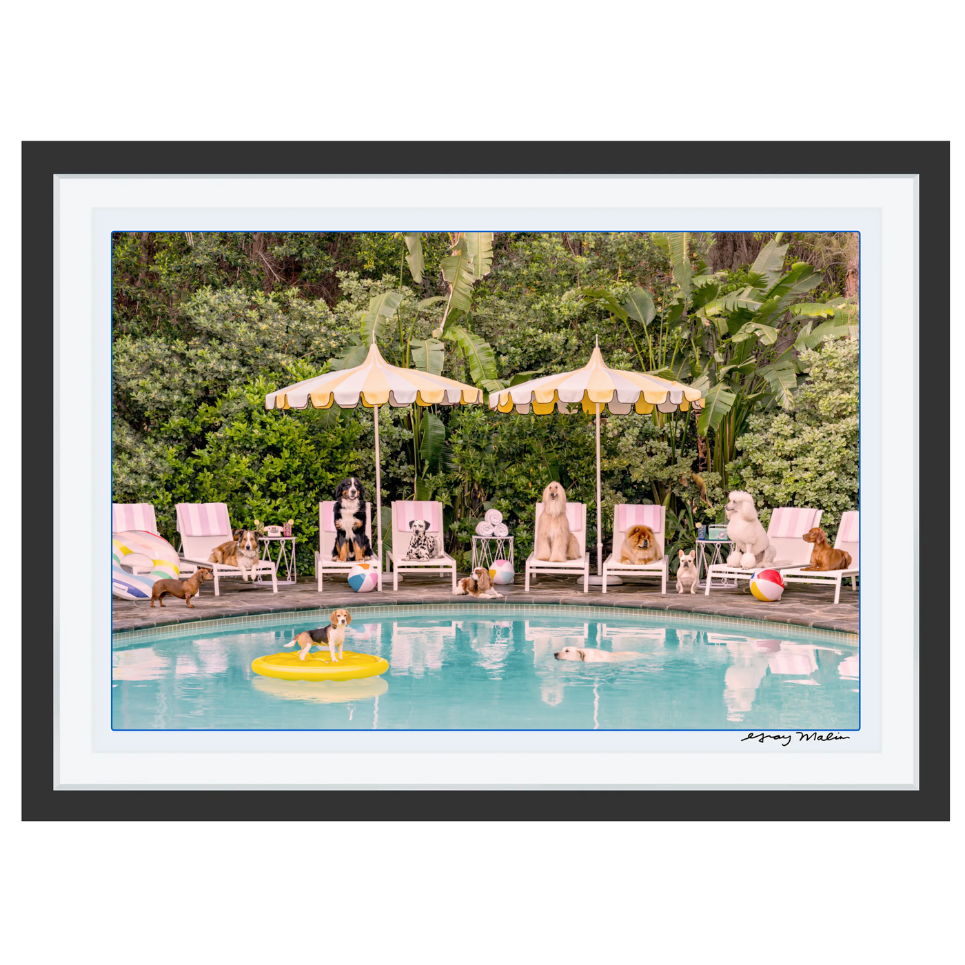 LIMITED EDITION of 75 Pool Day at the Parker I Signed Print Large - 24" x 36" (Framed)