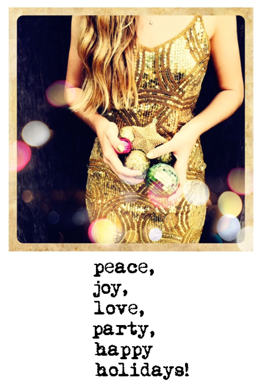 Peace Love Joy Party Holiday Card