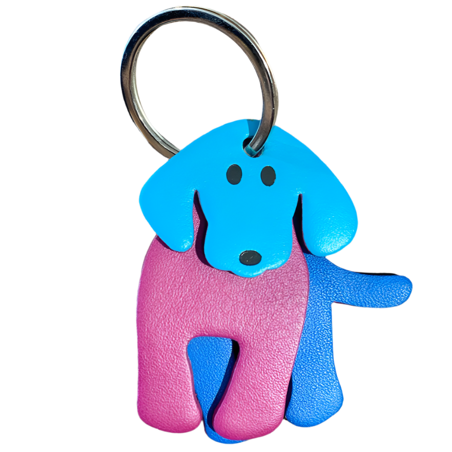 Dog Keyring - Teal/Purple/Navy