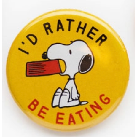 Peanuts® Button Pin - I'd Rather Be Eating - Just Fabulous Palm Springs