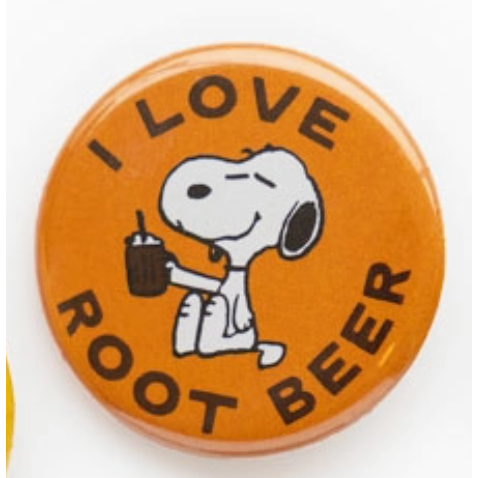 Peanuts® Button Pin - I Love Root Beer - Just Fabulous Palm Springs