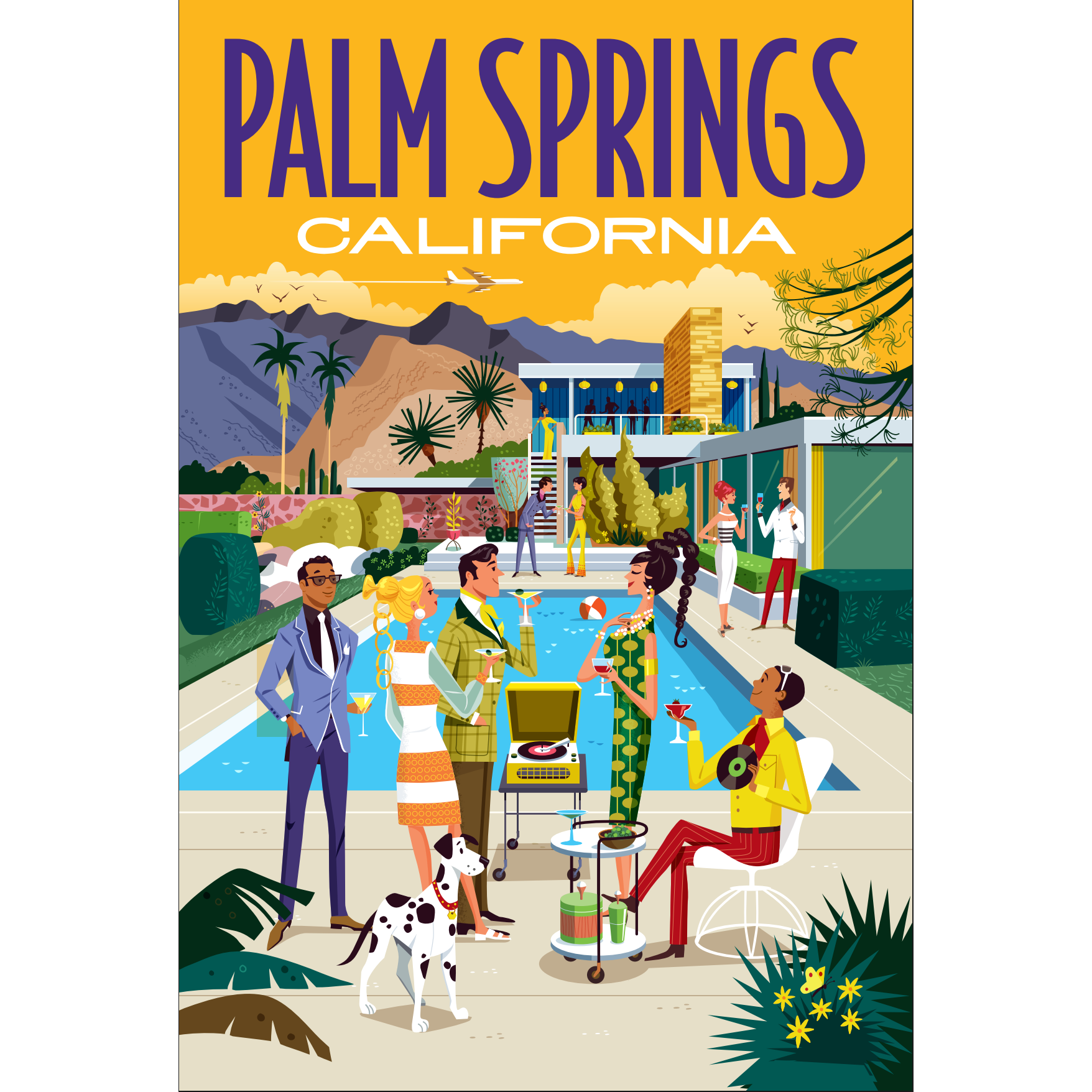 Postcard: Palm Springs Gossip Orange - Just Fabulous Palm Springs