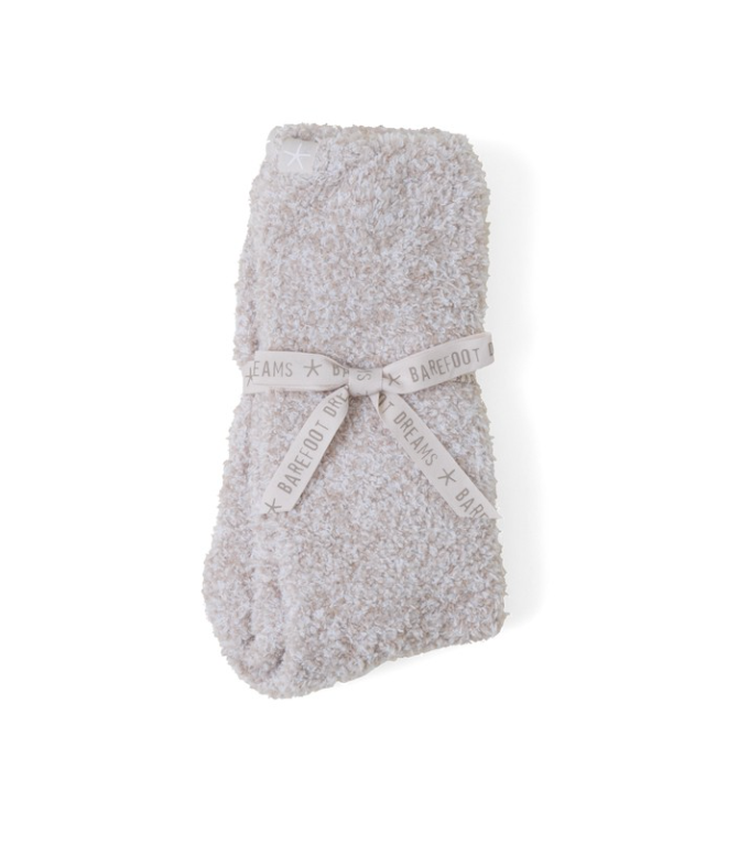 CozyChic® Heathered Socks - Stone & White