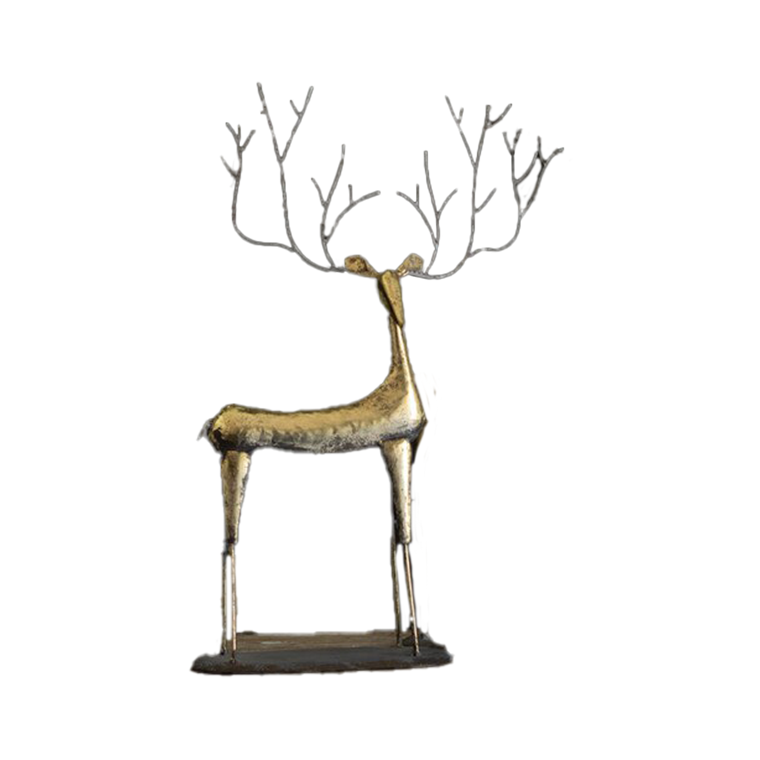 Antique Gold Metal Christmas Deer - Small
