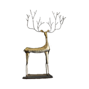 Antique Gold Metal Christmas Deer - Small