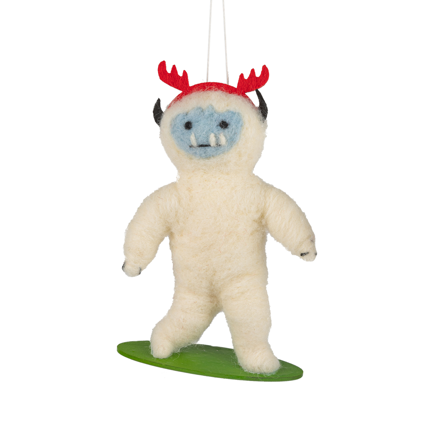 Snowboarding Yeti Felt Ornament