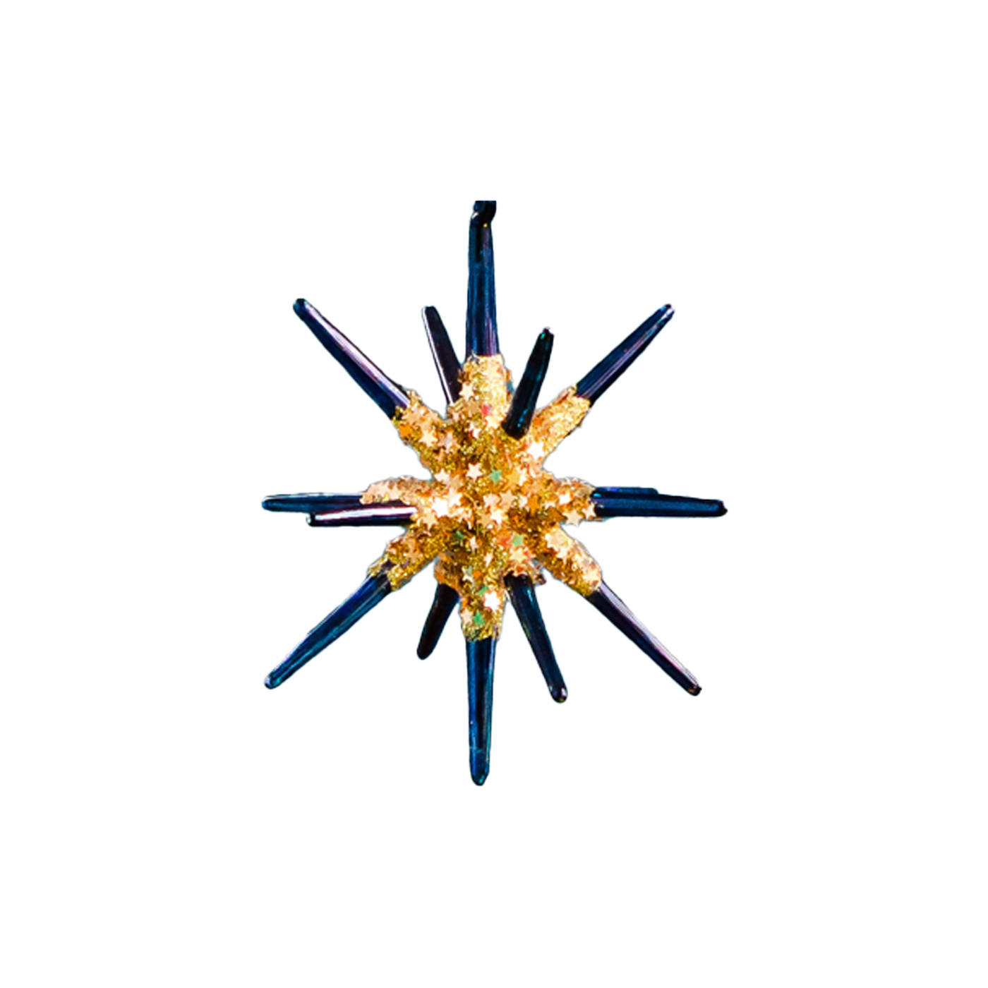 Large Sparkle Starburst Ornament - Dark Blue