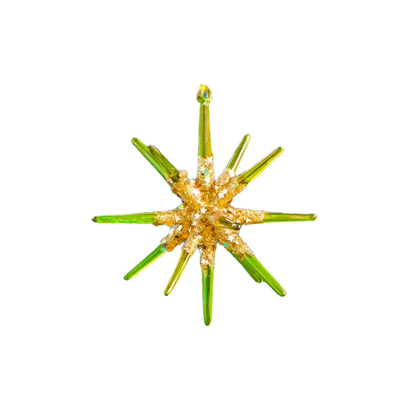 Large Sparkle Starburst Ornament - Green