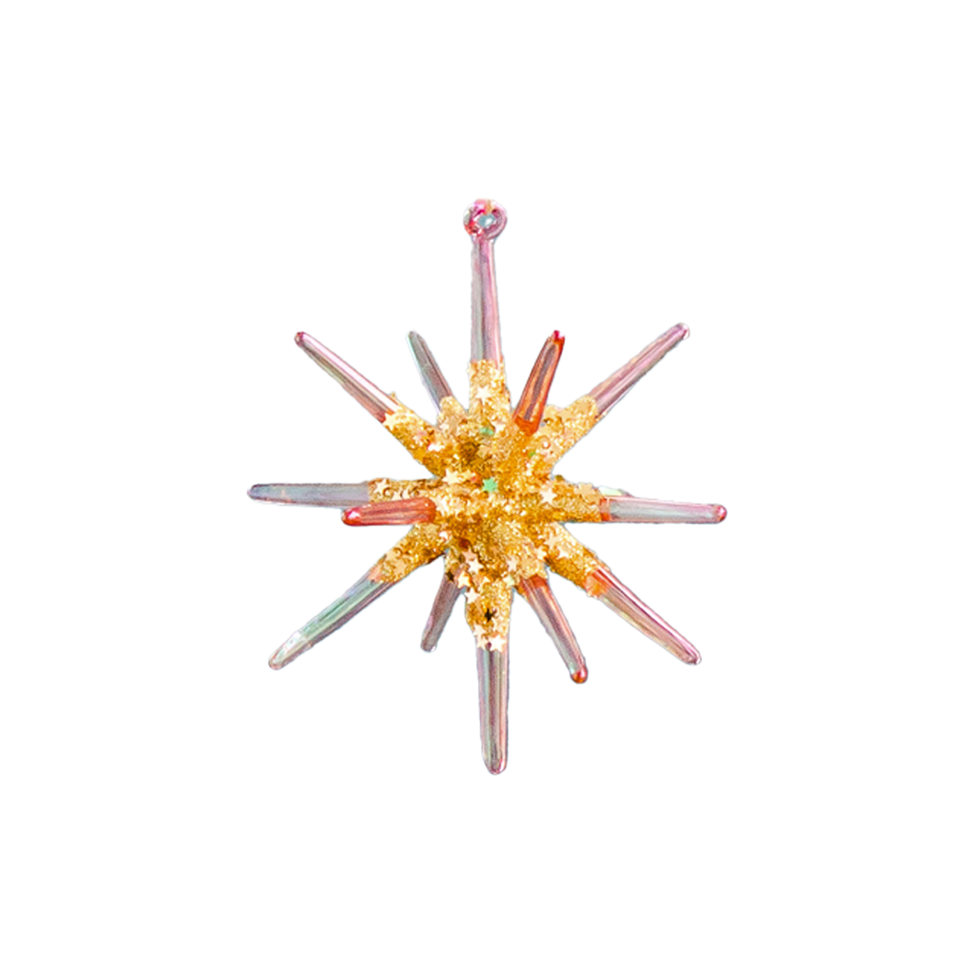 Large Sparkle Starburst Ornament - Light Pink