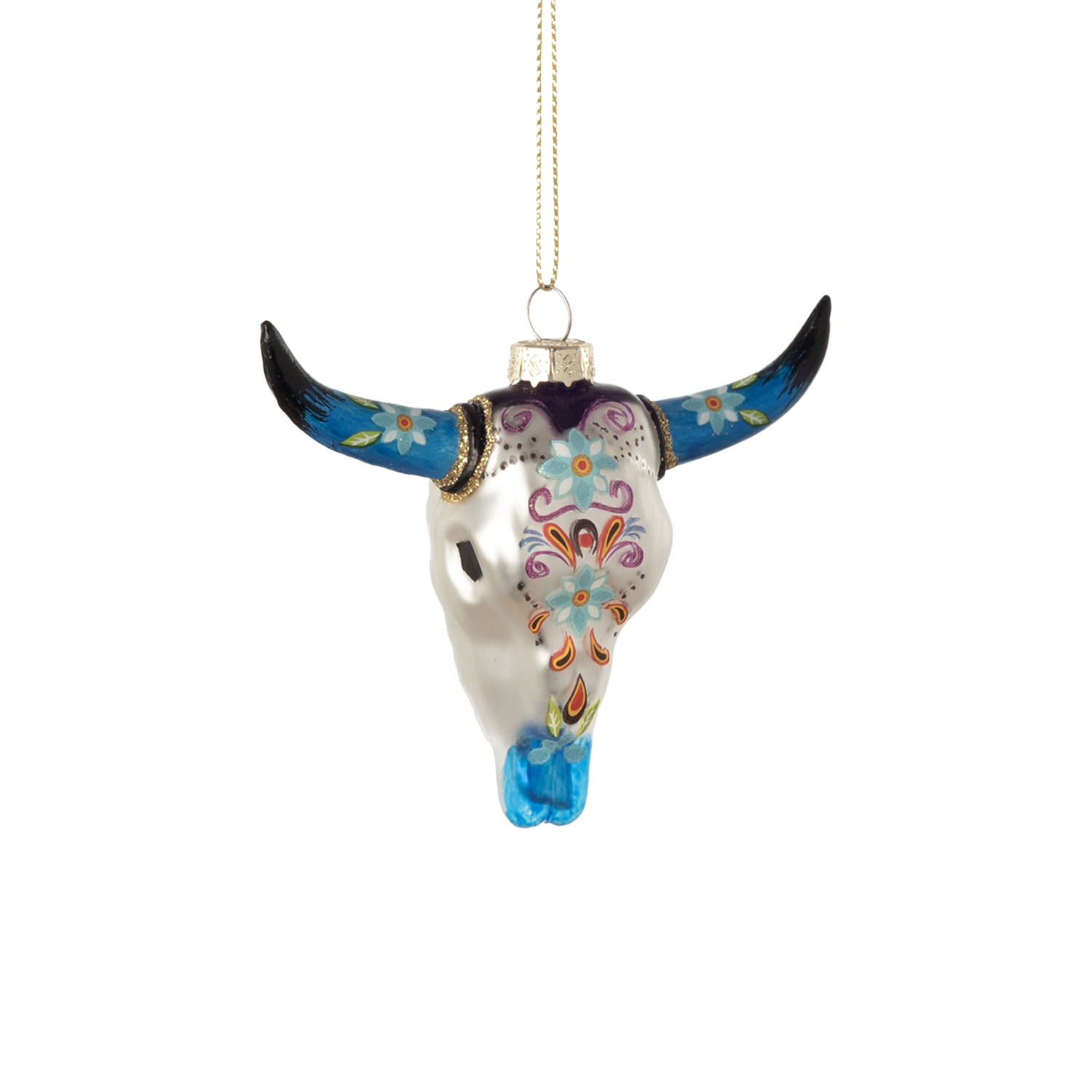 Steer Head Ornament - Blue