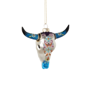 Steer Head Ornament - Blue