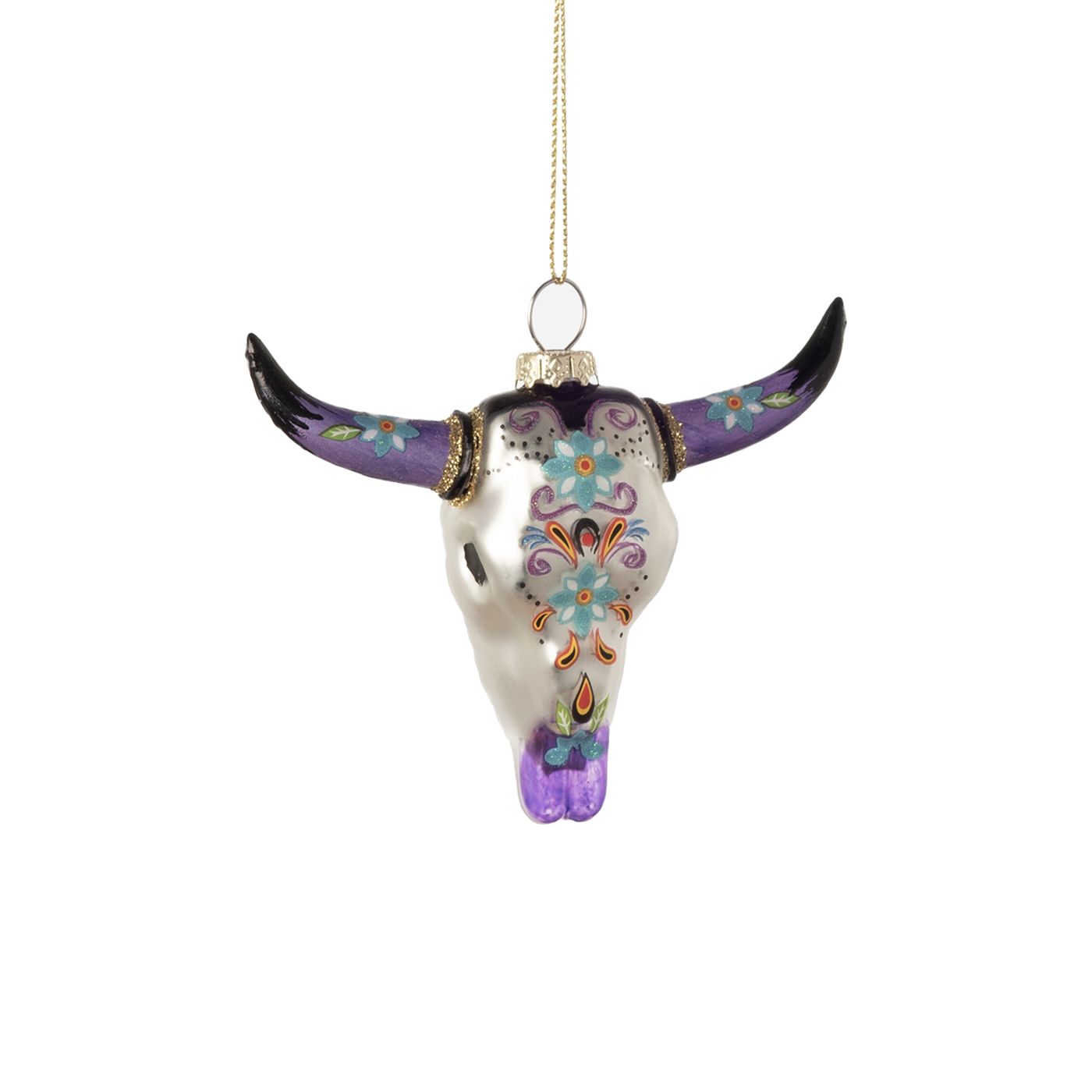 Steer Head Ornament - Purple