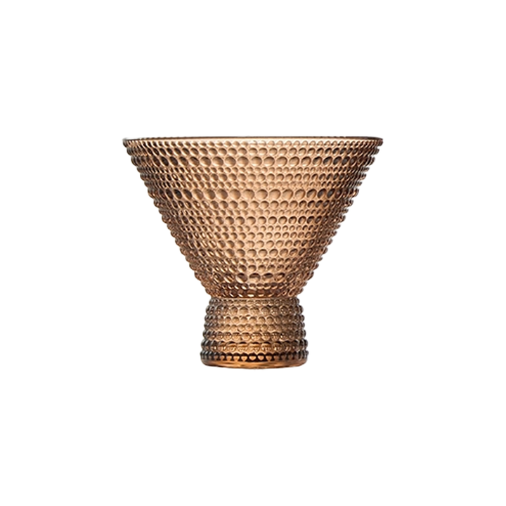 Beaded Stemless Martini Drinking Glass - Orange