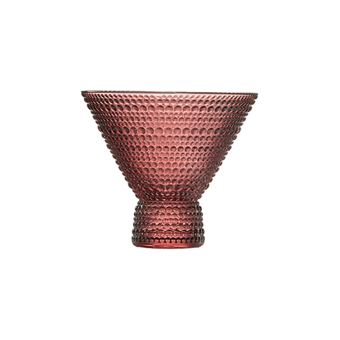 Beaded Stemless Martini Drinking Glass - Red