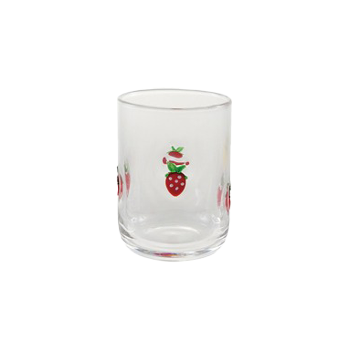 Drinking Glass With Embedded Fruit - Strawberries