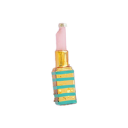 Stripe Lipstick Ornament - Green